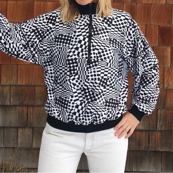 Jackets & Blazers - VTG 80s Pullover HOT CHILLYS Ski
Jacket OP ART 3 D Dolman Lycra